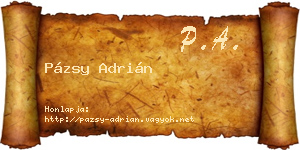 Pázsy Adrián névjegykártya
